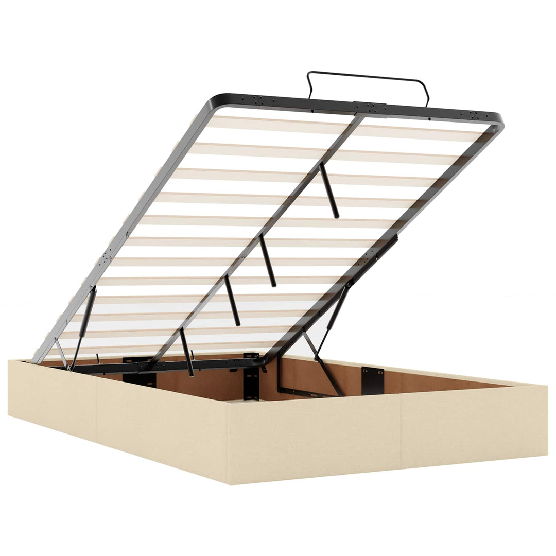 Ottoman seng med madras og LED Cremefarvet 120 x 200 cm Stof