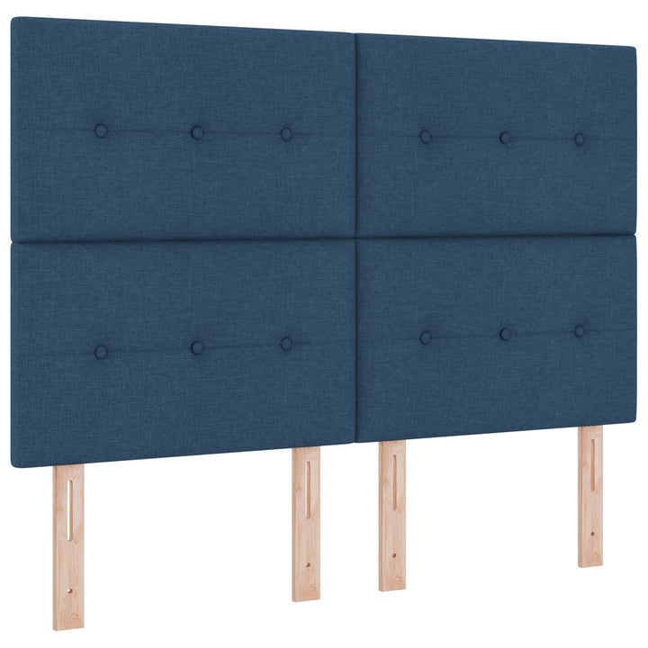 Ottoman seng med madras og LED Blå 140 x 200 cm Stof