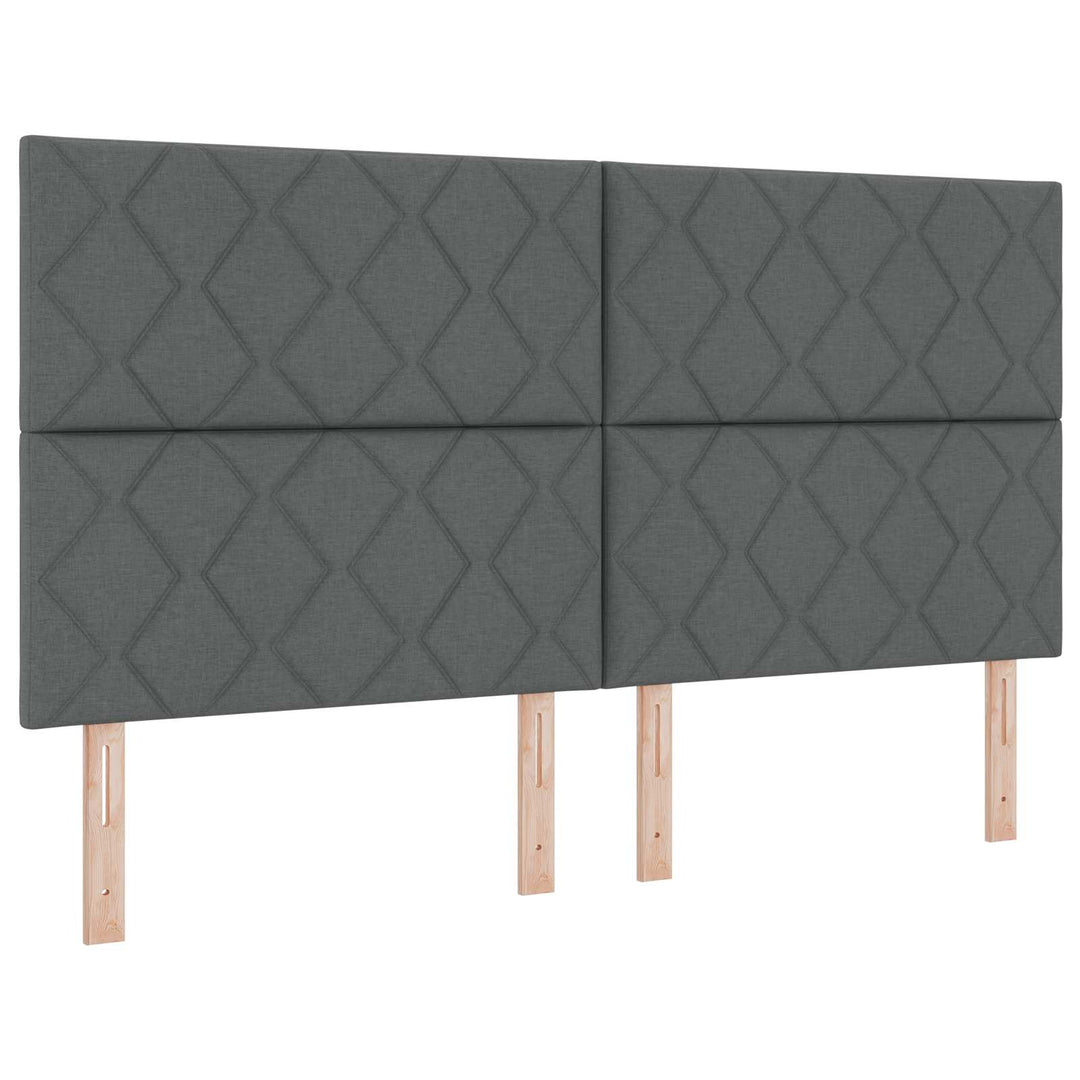 Ottoman seng med madras og LED Mørkegrå 180 x 200 cm Stof