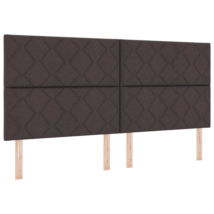 Ottoman seng med madras og LED Mørk Brun 200 x 200 cm Stof