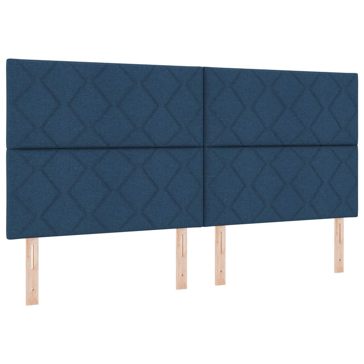 Ottoman seng med madras og LED Blå 200 x 200 cm Stof