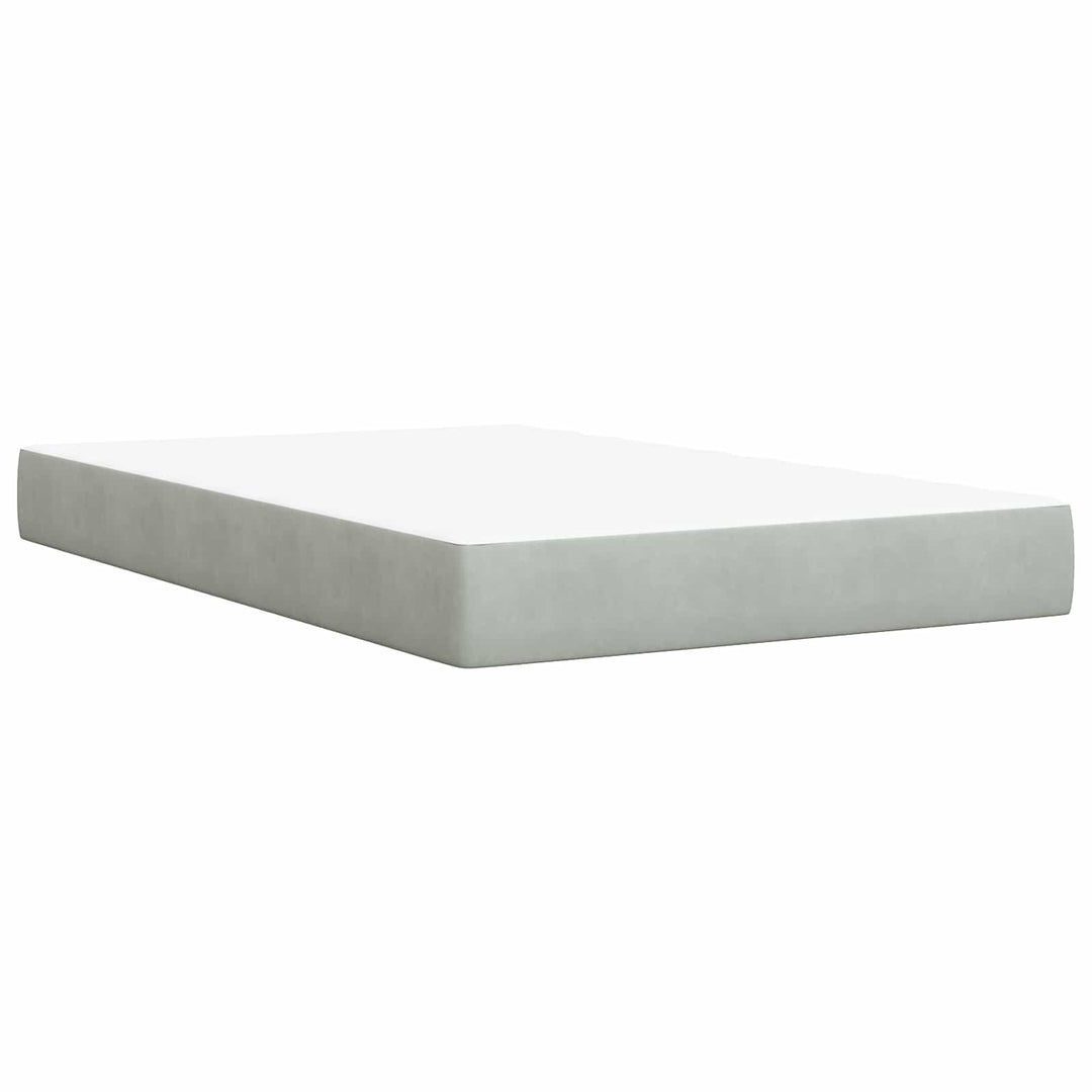 Ottoman seng med madras og LED Lysegrå 120 x 200 cm Fløjl