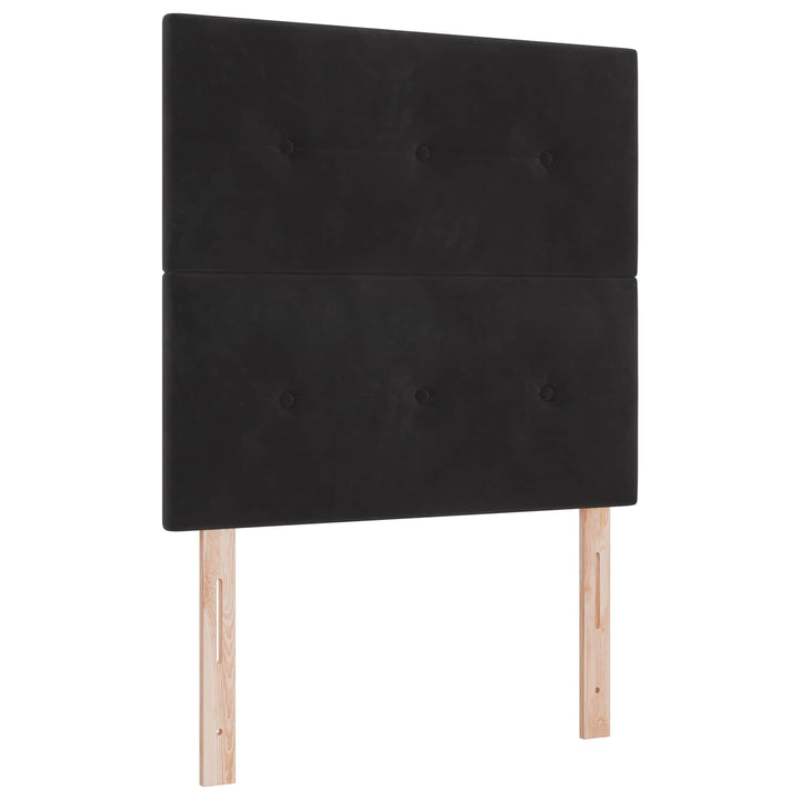 Ottoman seng med madras og LED Sort 120 x 200 cm Fløjl