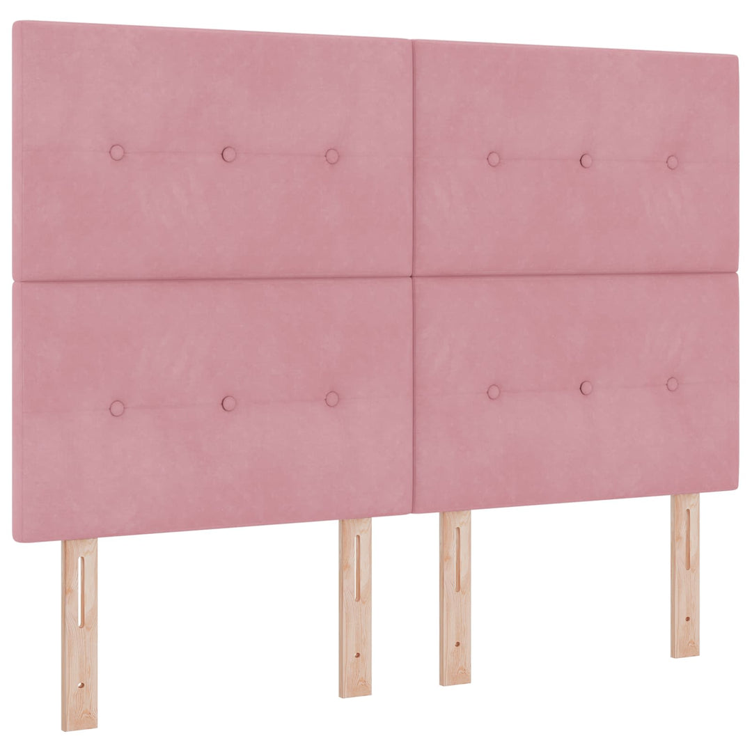 Ottoman seng med madras og LED Lyserød 140 x 190 cm Fløjl