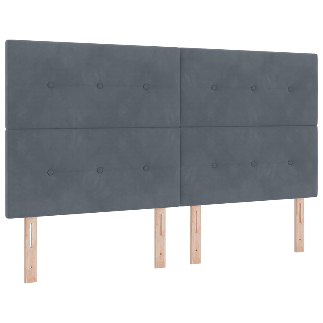 Ottoman seng med madras og LED Mørkegrå 180 x 200 cm Fløjl