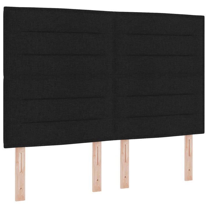 Ottoman seng med madras og LED Sort 160 x 200 cm Stof