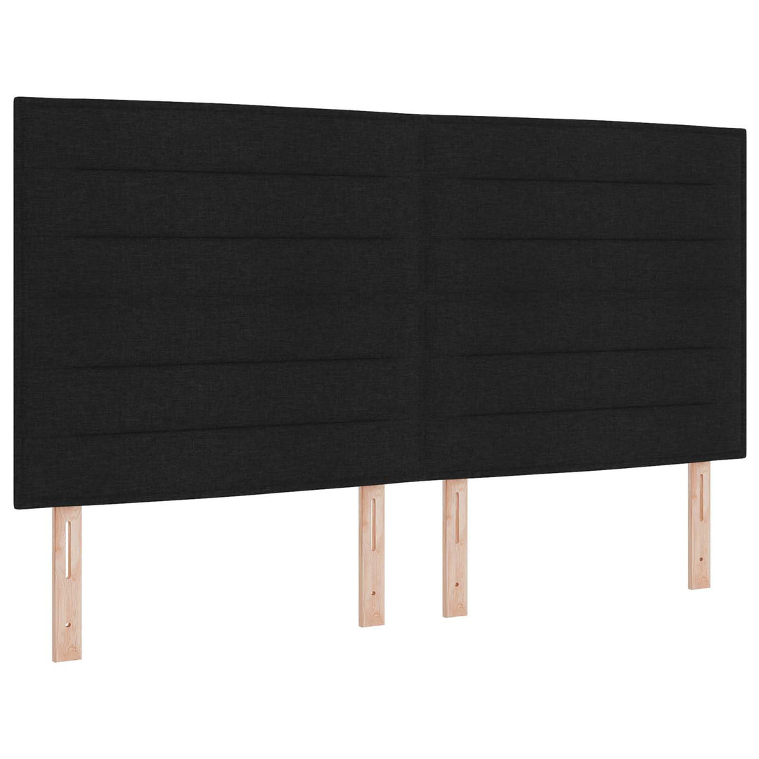 Ottoman seng med madras og LED Sort 180 x 200 cm Stof