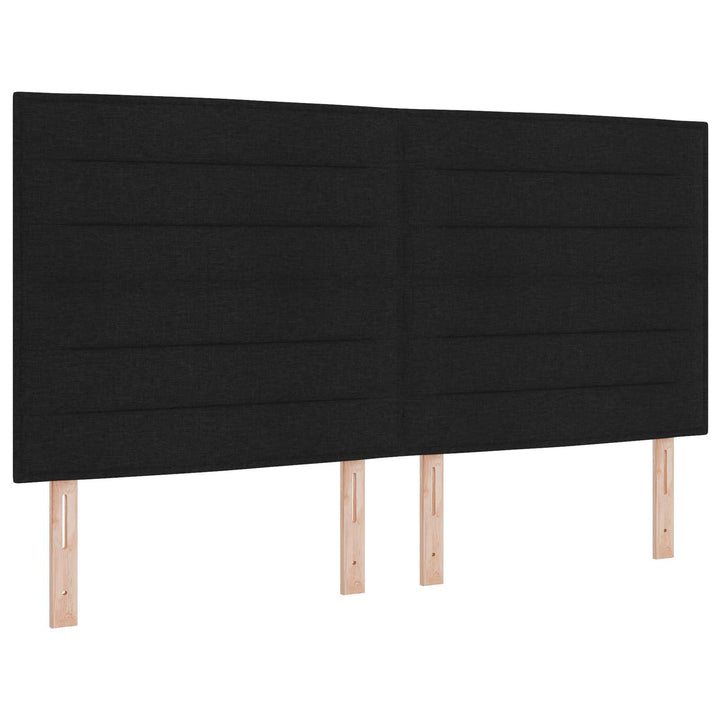 Ottoman seng med madras og LED Sort 180 x 200 cm Stof