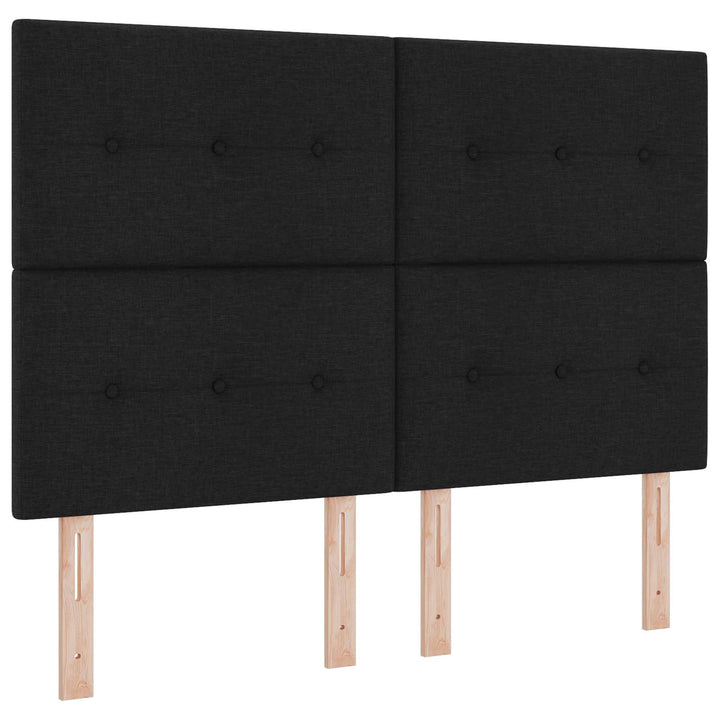 Ottoman seng med madras og LED Sort 160 x 200 cm Stof