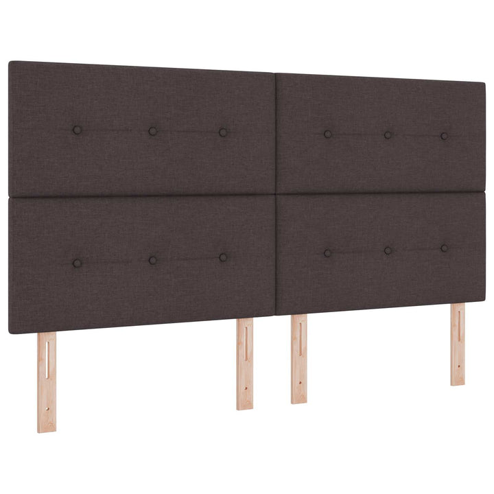 Ottoman seng med madras og LED Mørk Brun 180 x 200 cm Stof