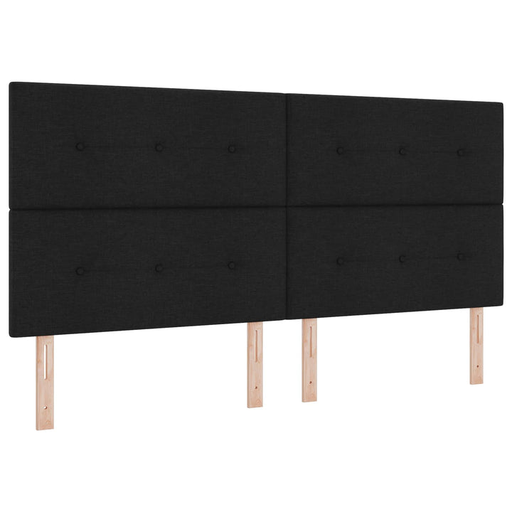 Ottoman seng med madras og LED Sort 200 x 200 cm Stof
