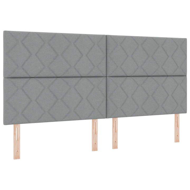 Ottoman seng med madras og LED Lysegrå 200 x 200 cm Stof