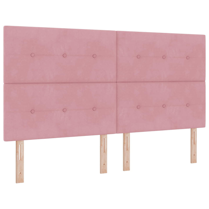 Ottoman seng med madras og LED Lyserød 180 x 200 cm Velour