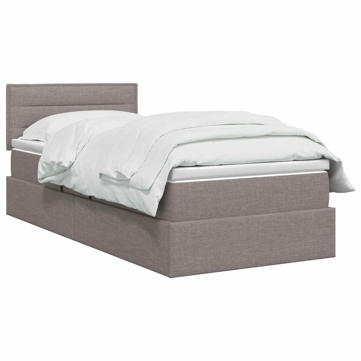 Seng med opbevaring og madras Gråbrun 90 x 190 cm Fløjl