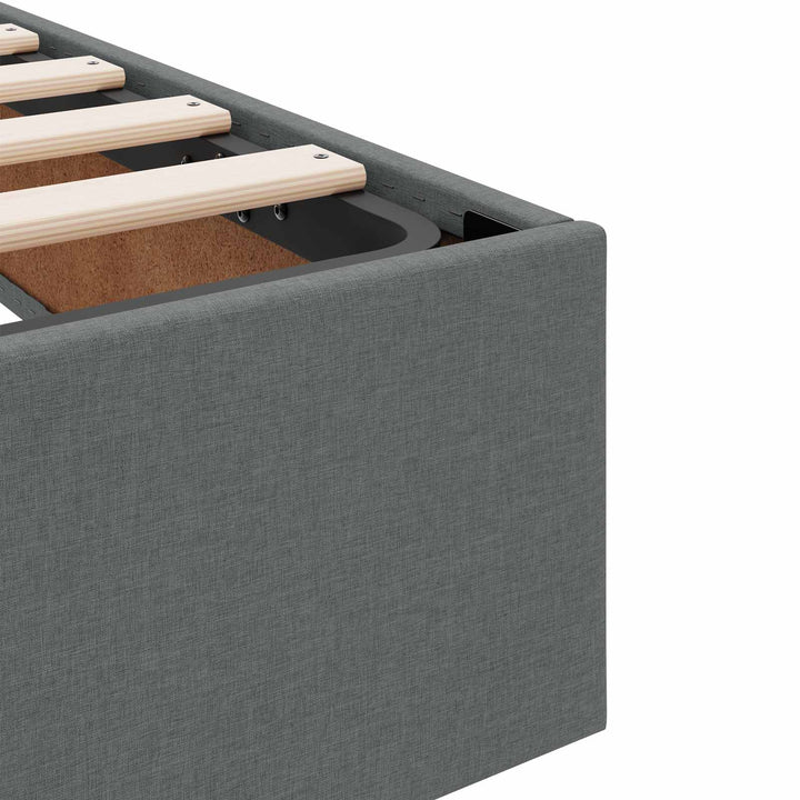 Seng med opbevaring og madras Mørkegrå 160 x 200 cm Fløjl