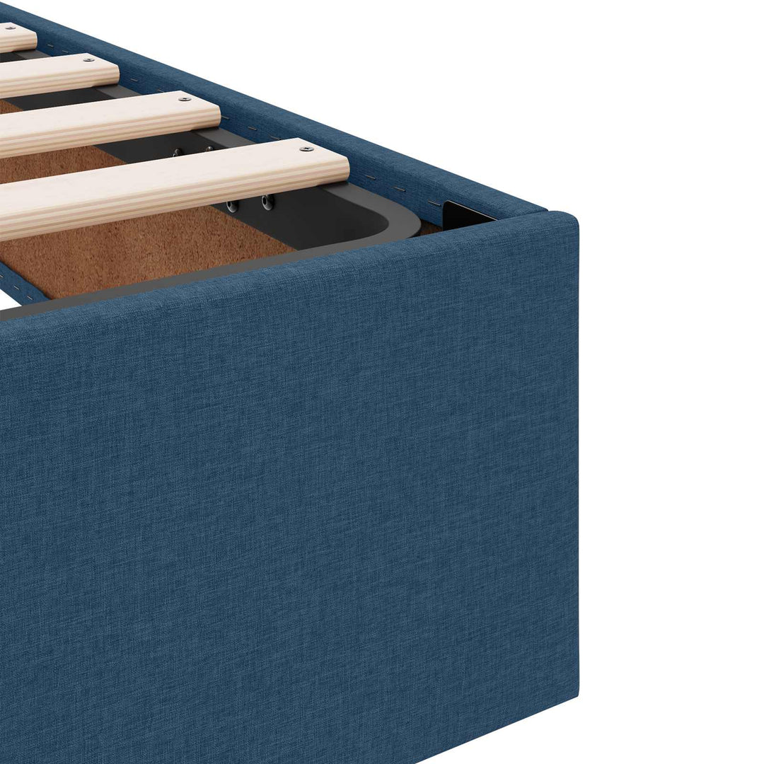 Seng med opbevaring og madras Blå 160 x 200 cm Fløjl