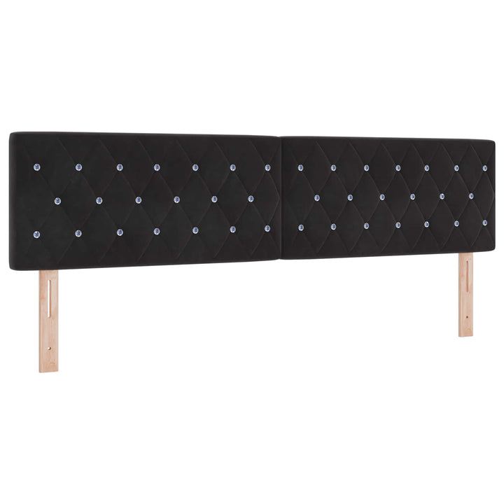 Opbevaringsseng med hovedgærde Sort 180 x 200 cm Fløjl