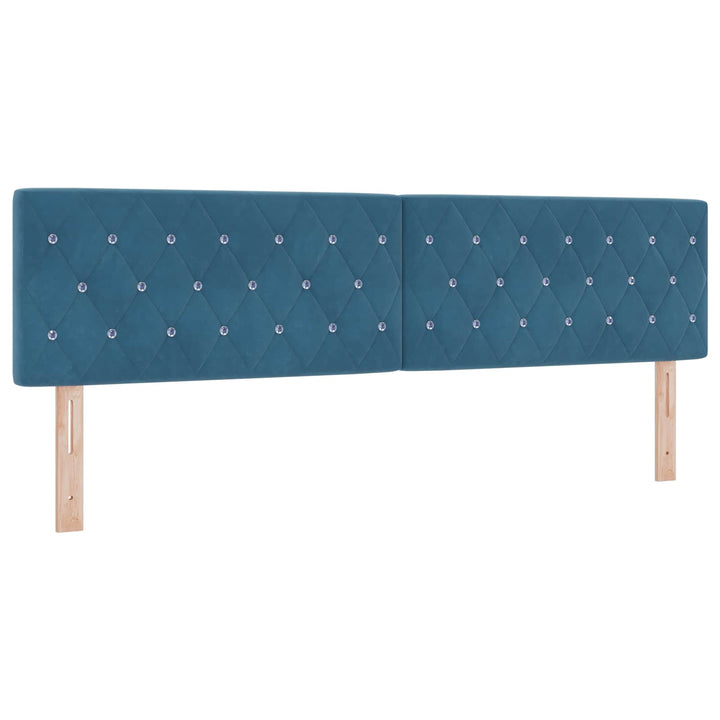 Opbevaringsseng med hovedgærde Mørk blå 180 x 200 cm Fløjl