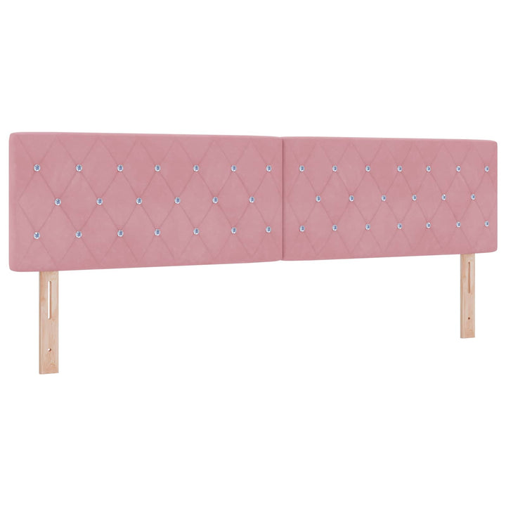 Opbevaringsseng med hovedgærde Lyserød 180 x 200 cm Fløjl