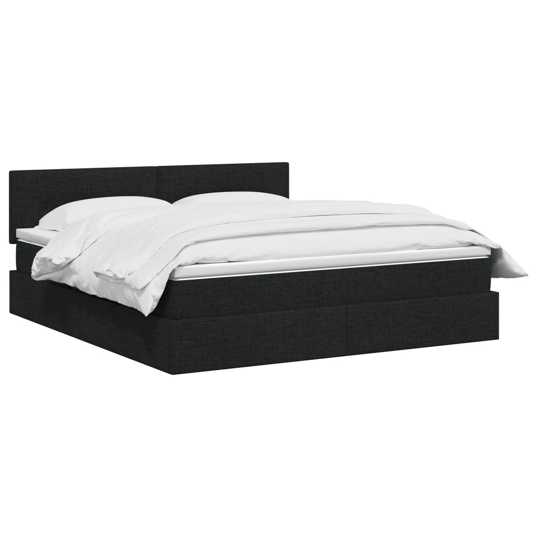 LED opbevarings seng med madras Sort 180 x 200 cm Stof