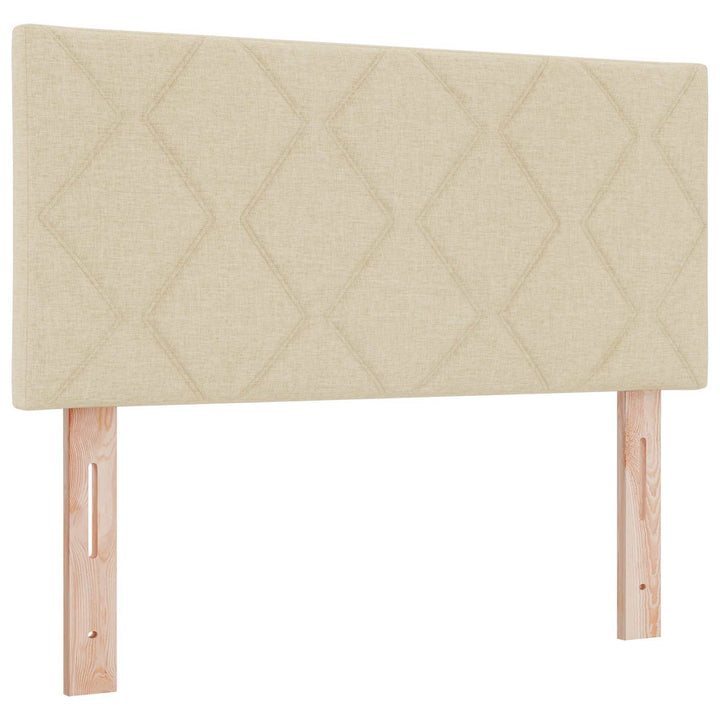 LED opbevarings seng med madras Cremefarvet 120 x 200 cm Stof