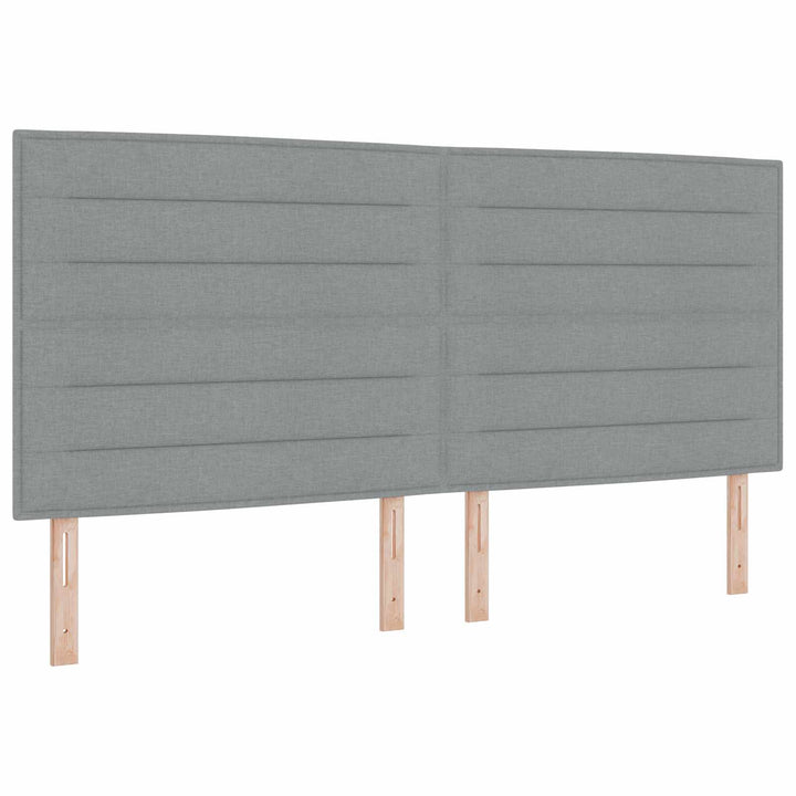 Opbevaringsseng med hovedgærde Lysegrå 200 x 200 cm Stof