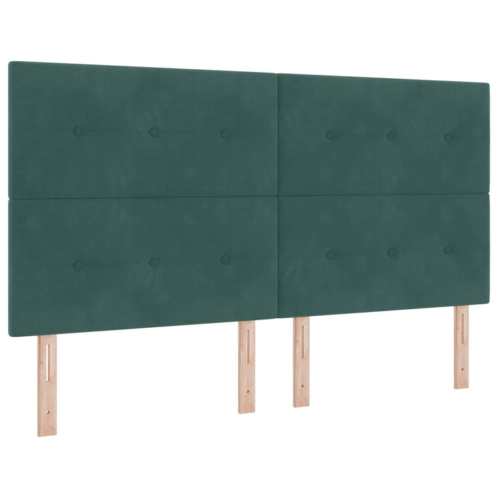 Opbevaringsseng med hovedgærde Mørkegrøn 180 x 200 cm Fløjl