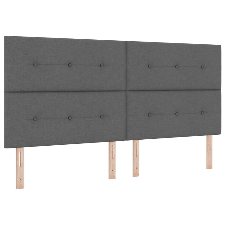 LED opbevarings seng med madras Mørkegrå 200 x 200 cm Stof