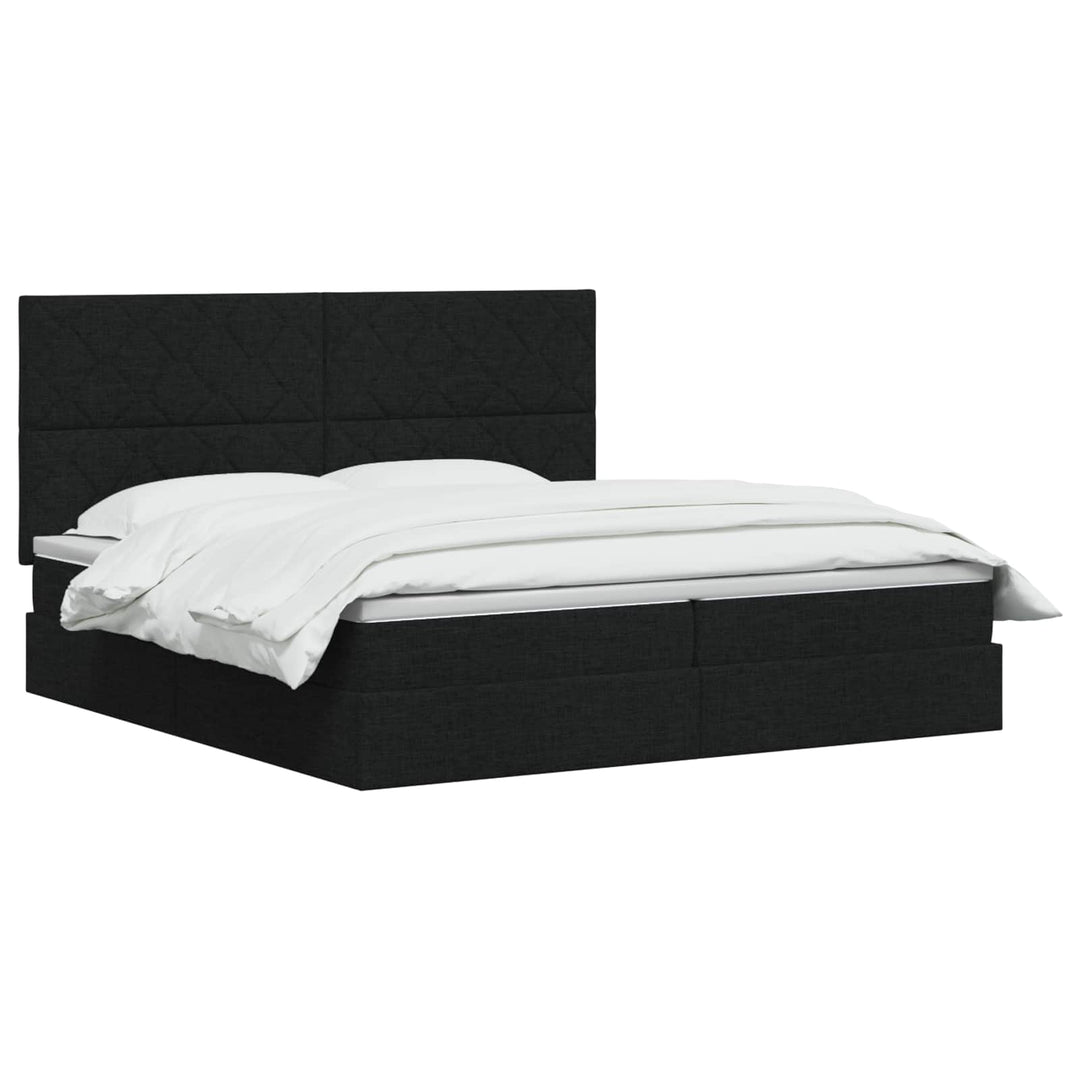 LED opbevarings seng med madras Sort 200 x 200 cm Stof