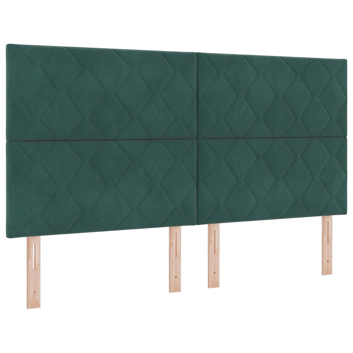 LED opbevarings seng med madras Mørkegrøn 180 x 200 cm Fløjl