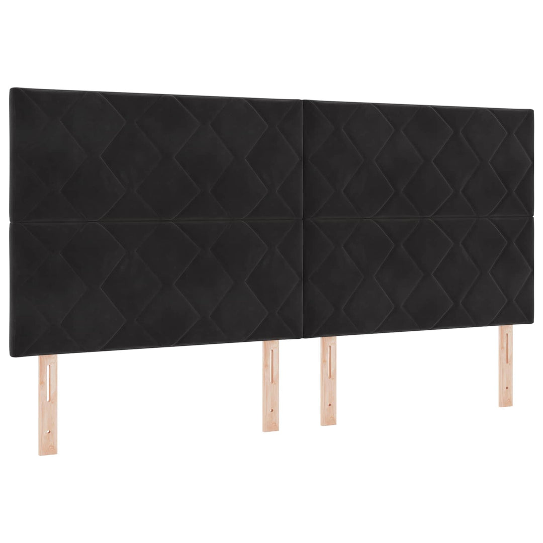 LED opbevarings seng med madras Sort 200 x 200 cm Fløjl