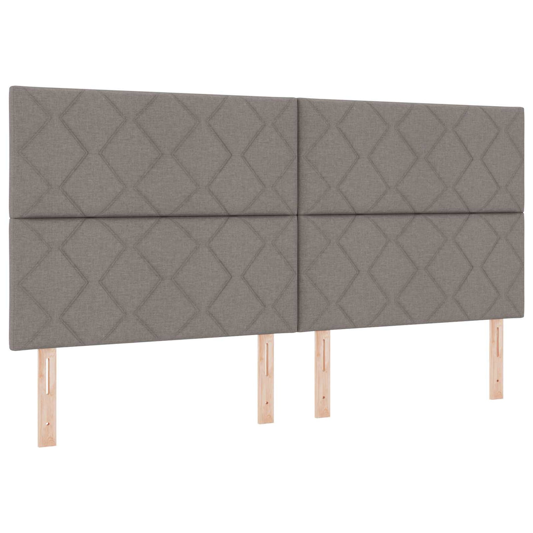 LED opbevarings seng med madras Gråbrun 200 x 200 cm Stof