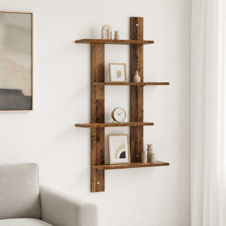 Væghylde Gammelt træ 61 x 13,5 x 105 cm Konstrueret træ