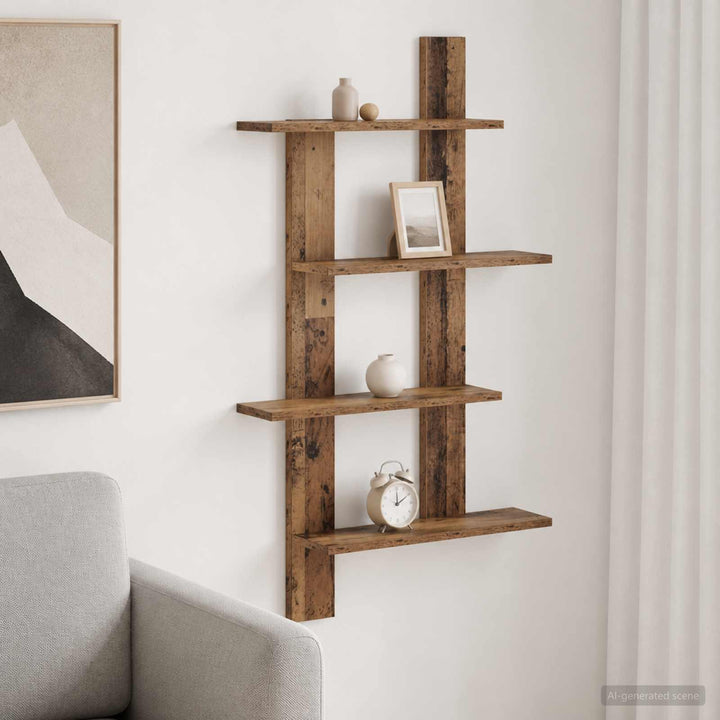 Væghylde Gammelt træ 61 x 13,5 x 105 cm Konstrueret træ