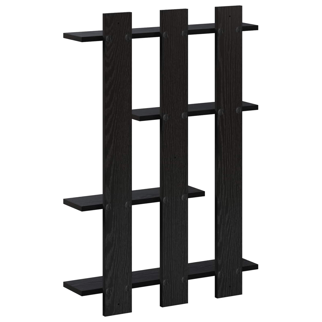 Væghylde Sort eg 61 x 13,5 x 88 cm Konstrueret træ