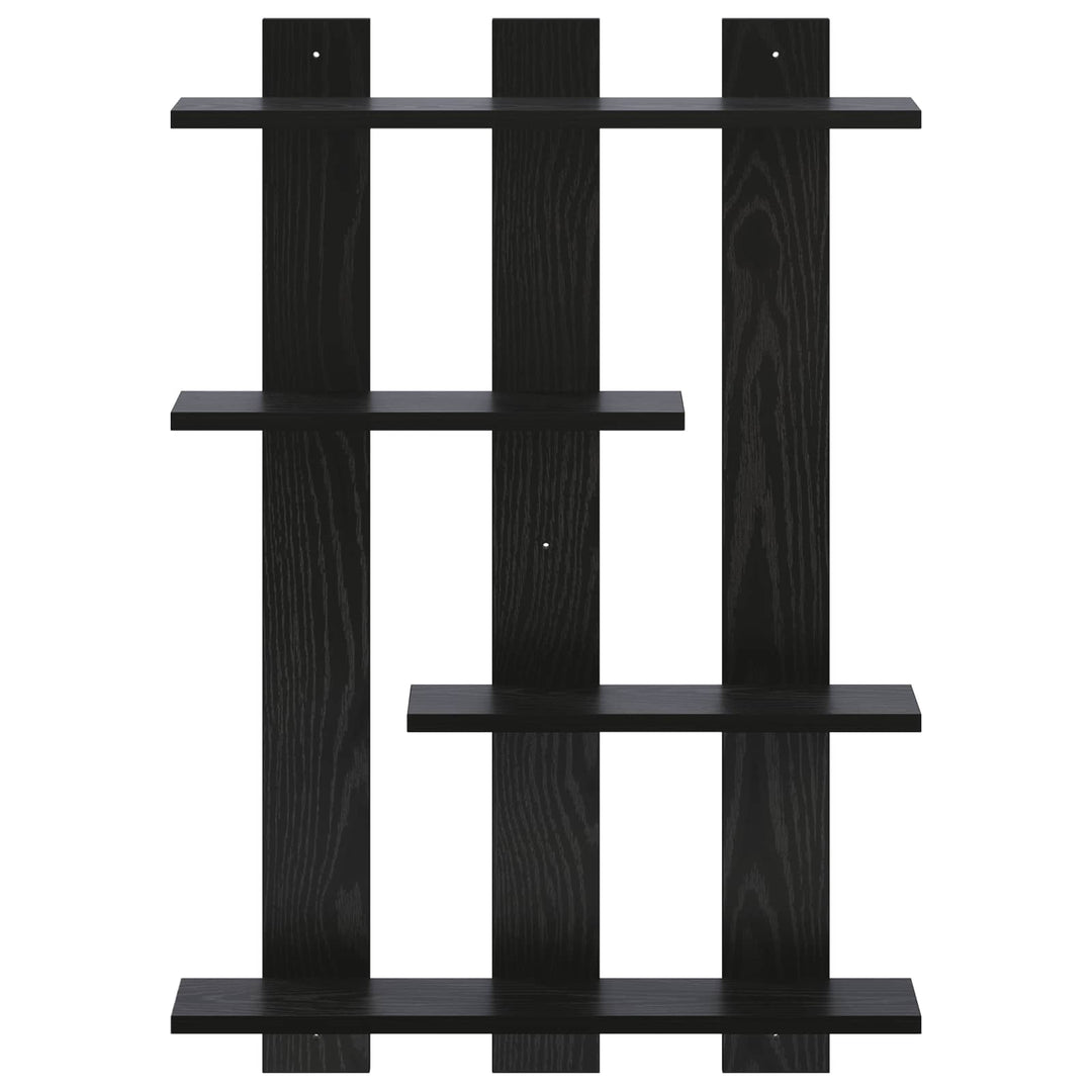 Væghylde Sort eg 61 x 13,5 x 88 cm Konstrueret træ