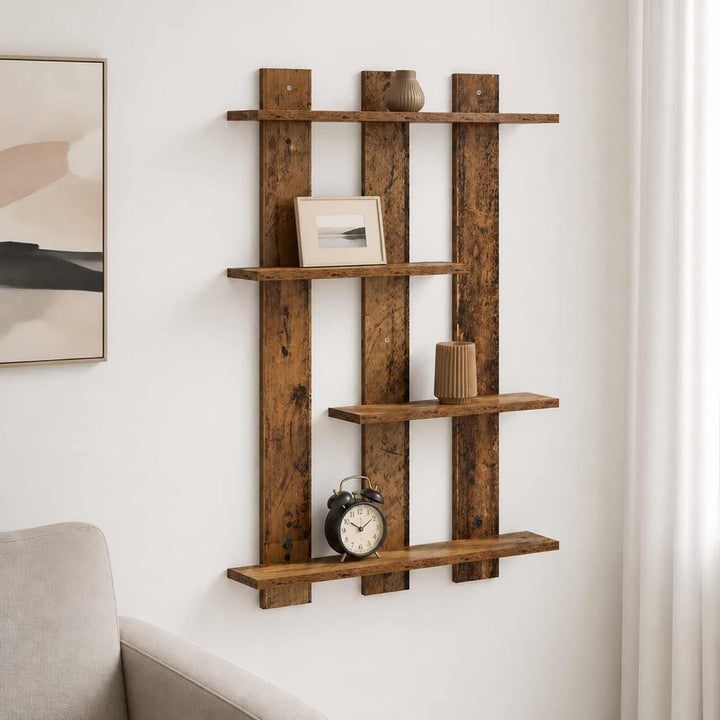 Væghylde Gammelt træ 61 x 13,5 x 88 cm Konstrueret træ