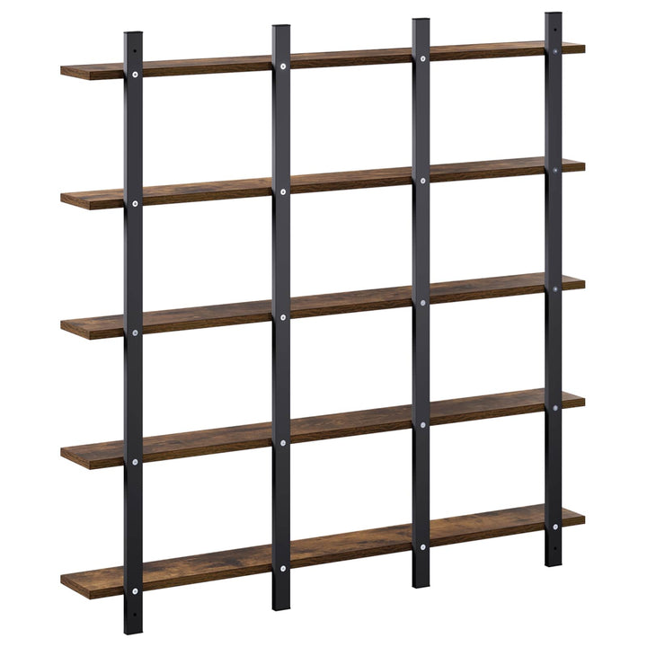 Væghylde Røget eg 102 x 13,5 x 102 cm Konstrueret træ