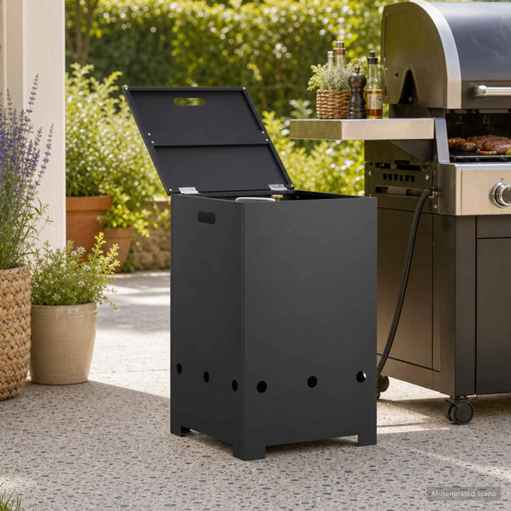 Gasflaskeskjuler 40 x 40 x 66 cm Stål Sort