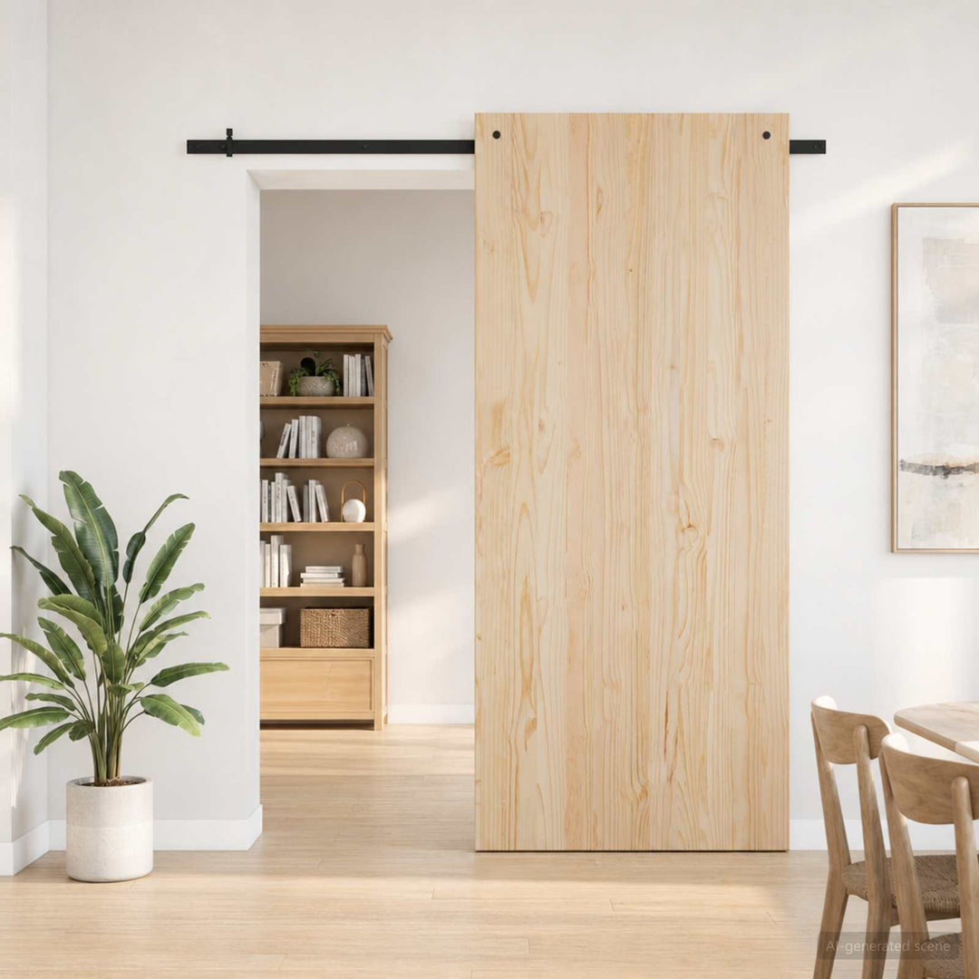 Skydedørsbeslag 200 cm Stål Sort