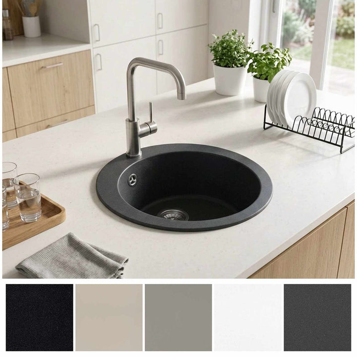 Køkkenvask med enkeltkumme Granit 50,5 x 29 cm Grafitgrå
