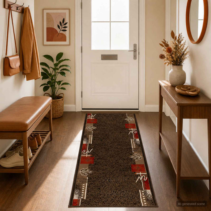 Runner Tæppe FLORNES Vævet Brun PP 7 mm
