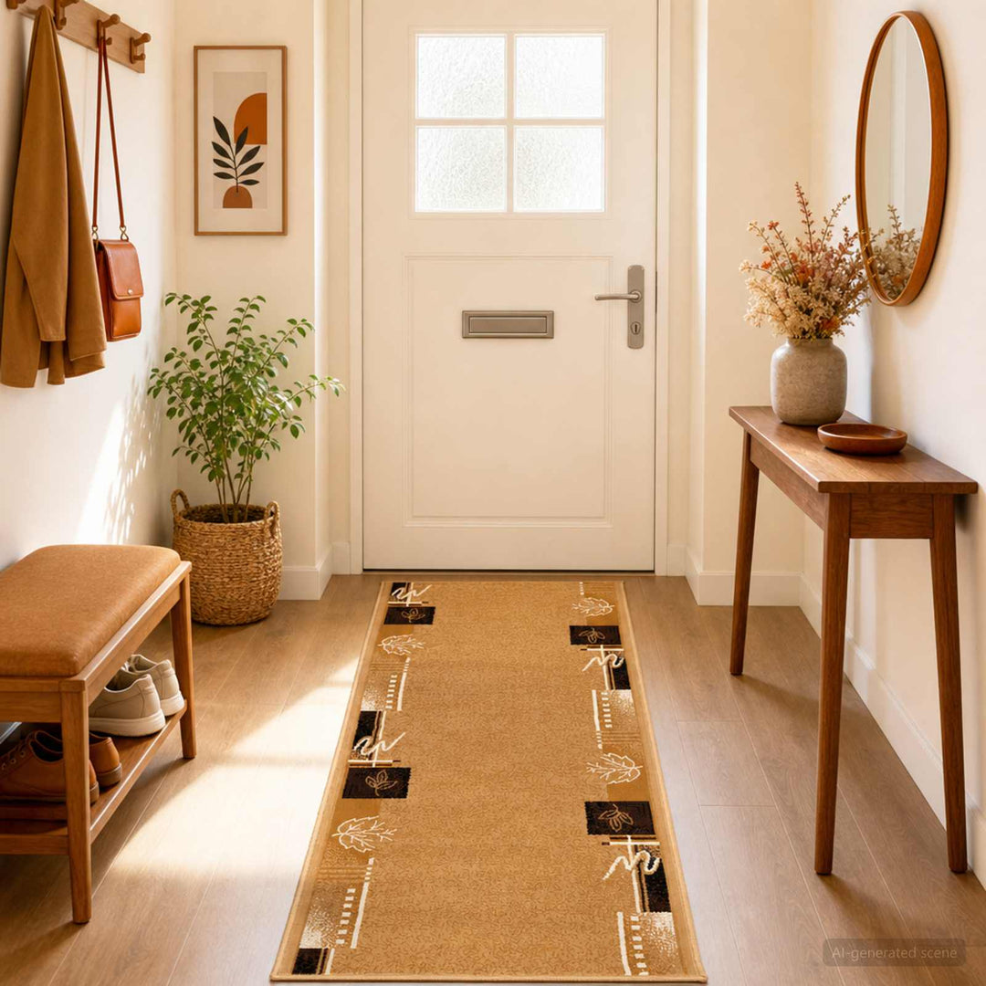 Runner Tæppe FLORNES Vævet Beige PP 7 mm