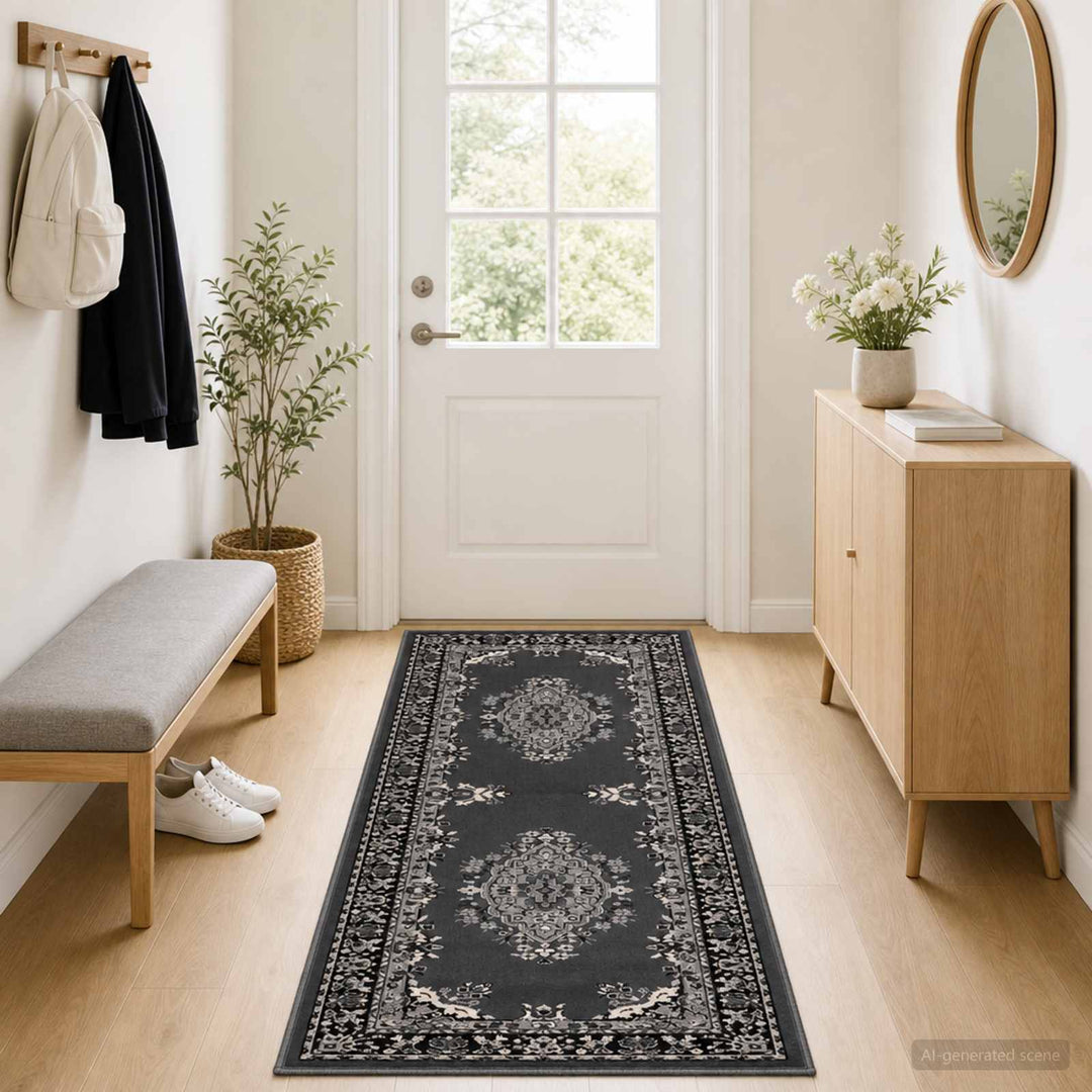 Runner Tæppe FLORNES Vævet Grå PP 7 mm