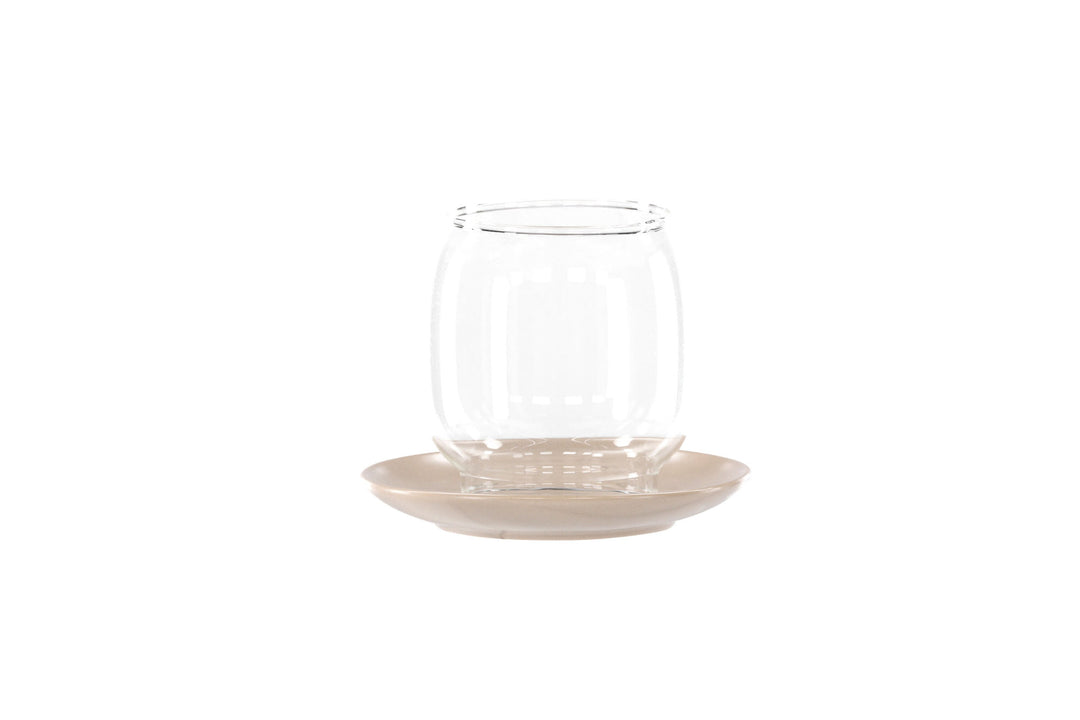 Venture Home Archy Lantern - Beige/Clear Glass - 12*H10cm