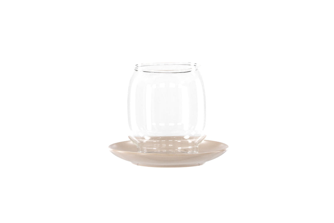 Venture Home Archy Lantern - Beige/Clear Glass - 12*H10cm