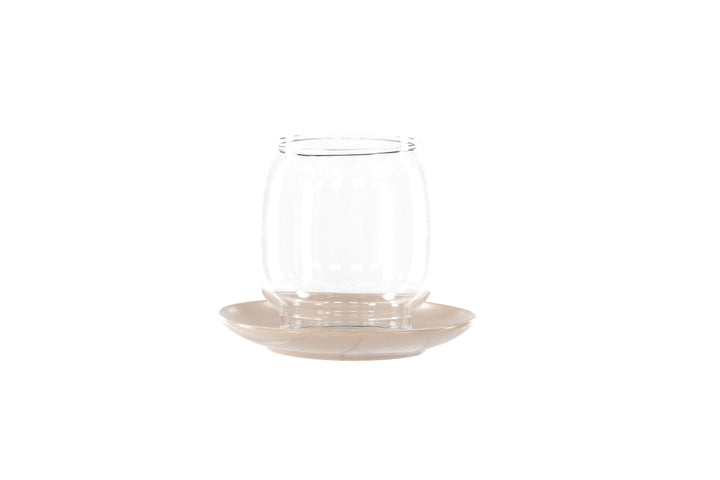 Venture Home Archy Lantern - Beige/Clear Glass - 12*H10cm