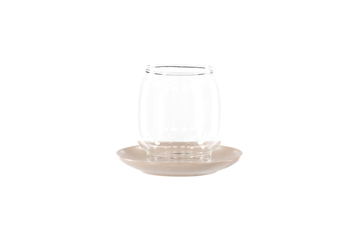 Venture Home Archy Lantern - Beige/Clear Glass - 12*H10cm