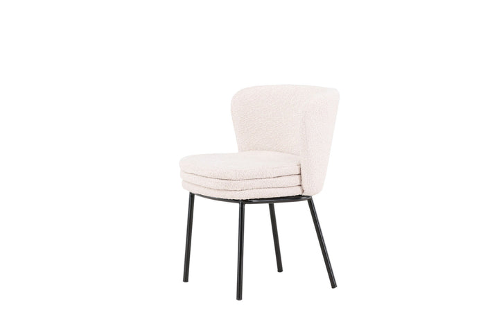 Venture Home Agnes  Dining Chair 2-pack - Black  / White Boucle
