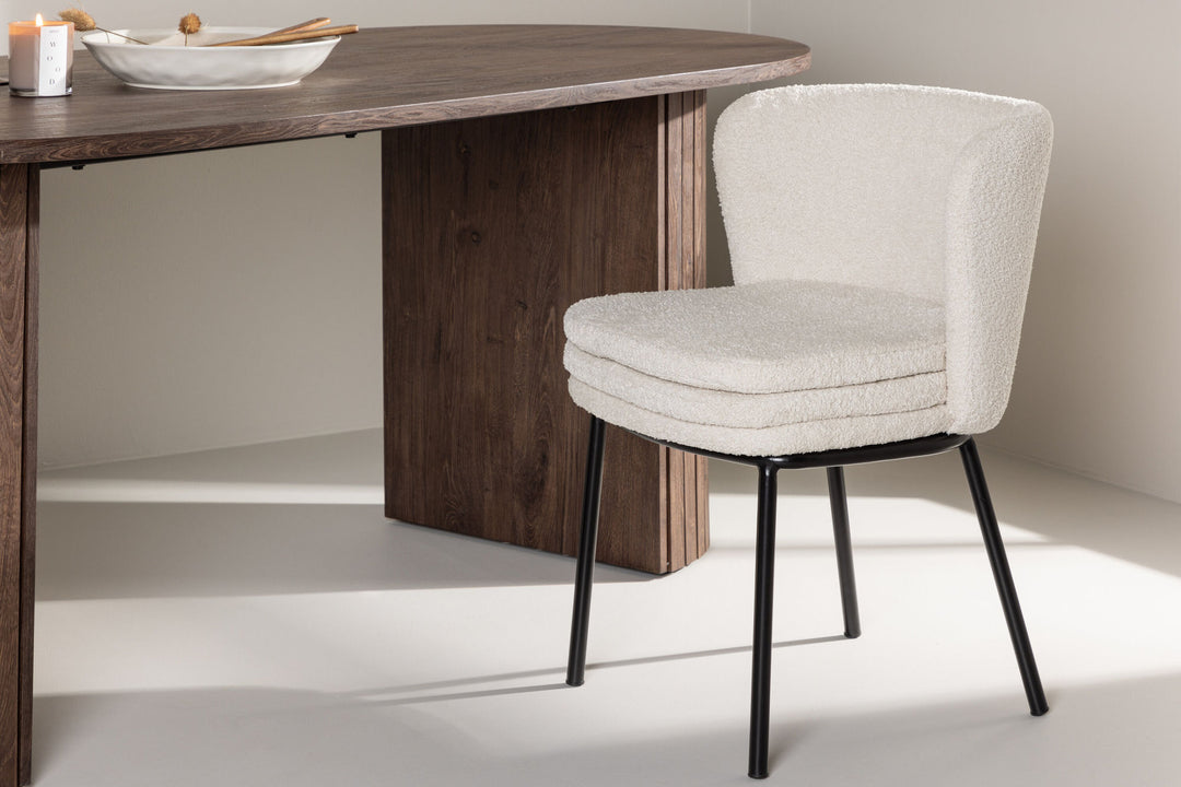 Venture Home Agnes  Dining Chair 2-pack - Black  / White Boucle